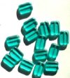 15 12mm Transparent Turquoise Rectangle Window Beads